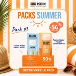 pack isdin fusion water magic spf 50 contenant le fluide invisible 50ml et le fluide magic glow à moitié prix