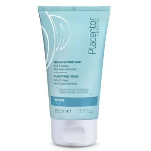 Tube de Placentor Masque Purifiant a L'Argile Verte 150ml, masque crème dermo-cosmétique matifiant et désincrustant aux 3 argiles