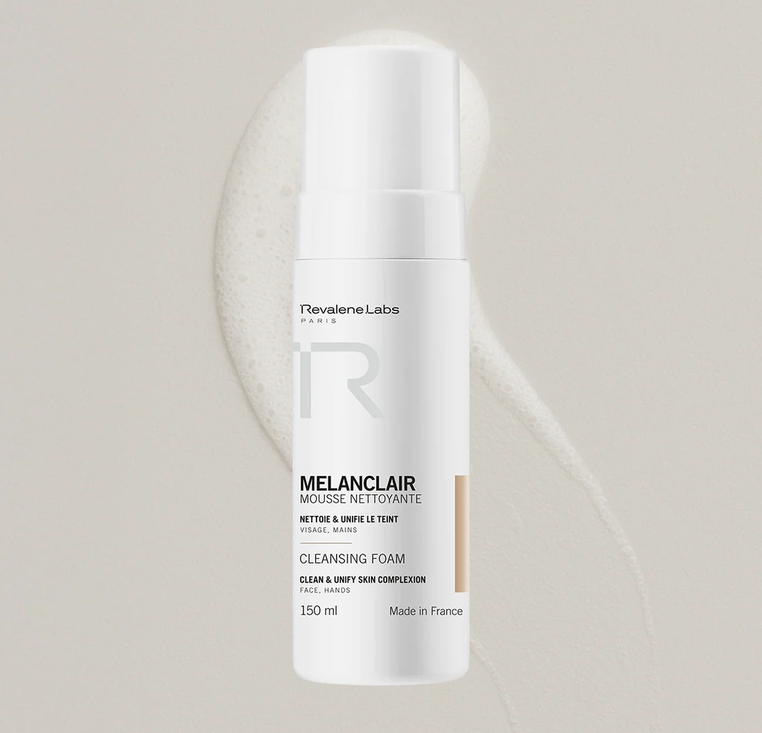Revalene Labs Melanclair Mousse Nettoyante 150ml, soin nettoyant visage clarifiant et unifiant enrichi en niacinamide pour éliminer les taches