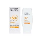 Super Facialist Vitamine C SPF50+ en flacon pompe de 50ml, sérum solaire visage hydratant, antioxydant et anti-taches.