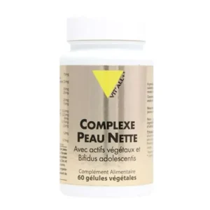 Pilulier de Vit'all+ Complexe Peau Nette 60 gélules, complément nutritionnel phyto-microbiotique pour peaux à imperfections