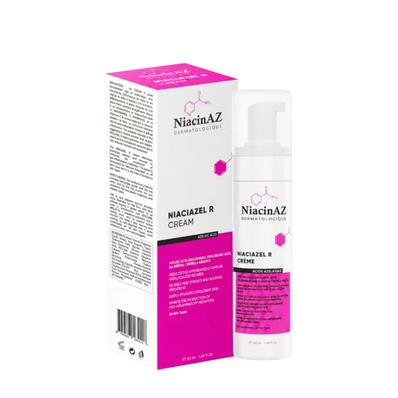 NIACIAZEL-R-2-1 Tube de 50 ml de NiacinAZ Niaciazel R Crème, soin dermatologique apaisant et correcteur à l'acide azélaïque.