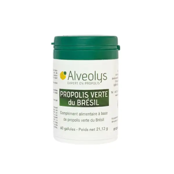 Alvéolys Propolis Verte du Brésil 60 gélules complément alimentaire défenses immunitaires et apithérapie