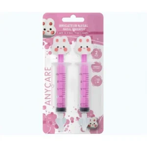 Seringue d'irrigation nasale 10 ml Anycare Irrigateur Nasal Lapin avec embout en silicone souple pour bébé