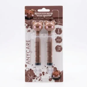 Seringue d'irrigation nasale 10 ml Anycare Irrigateur Nasal Ours avec embout en silicone souple pour bébé