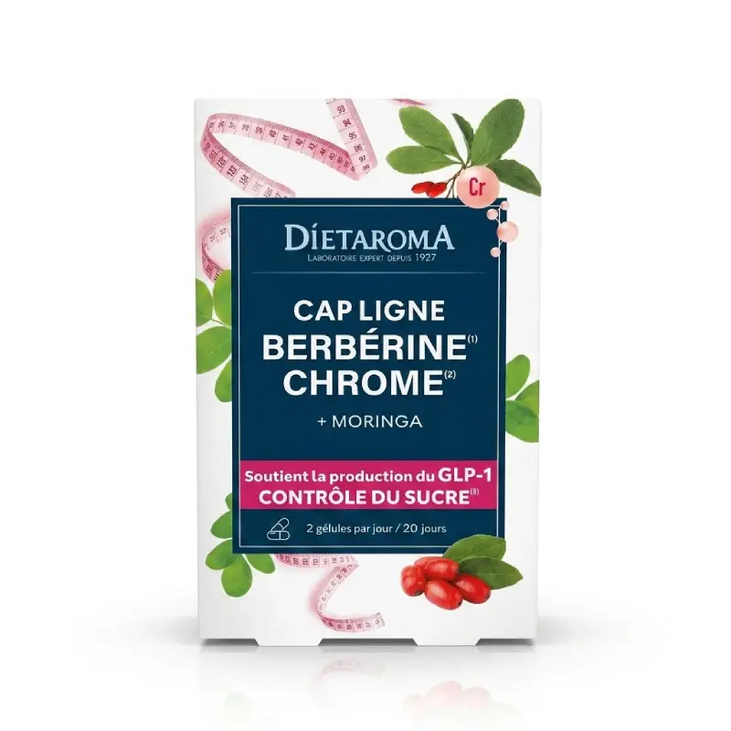 Dietaroma Cap Ligne Berbérine Chrome + Moringa 40 gélules complément alimentaire minceur et régulation métabolique