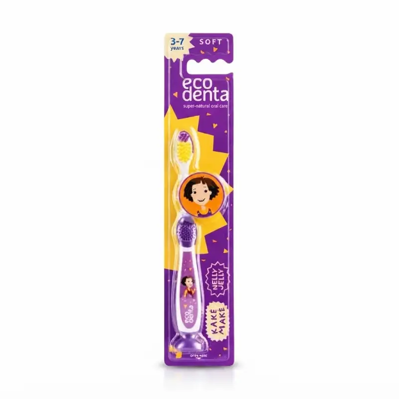 Ecodenta Brosse à Dents Souple Enfants 3-7 Ans brosse ergonomique douce pour l'hygiène dentaire des petits