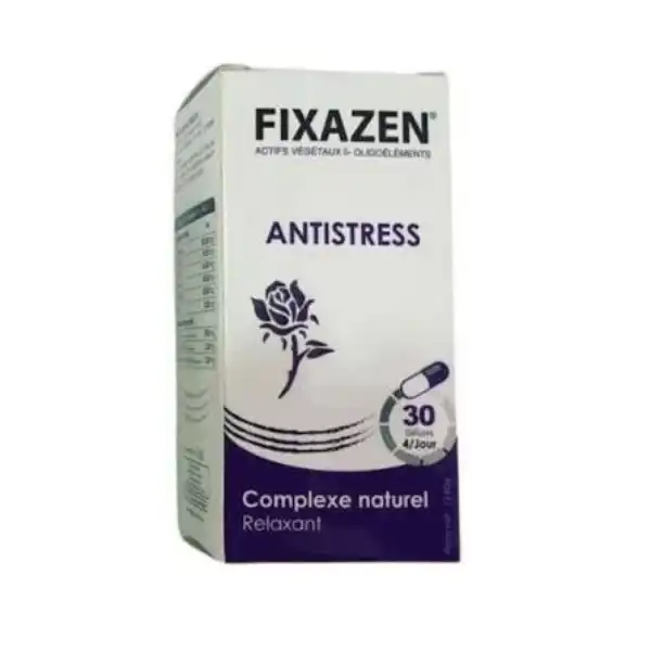Boîte de 30 gélules Fixazen Antistress pour la relaxation, le sommeil et l'humeur.