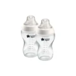 Lot de 2 biberons transparents anti-colique Tommee Tippee Natural Start 340 ml 3m+.