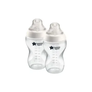 Lot de 2 biberons transparents anti-colique Tommee Tippee Natural Start 340 ml 3m+.