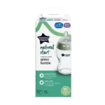 Biberon anti-colique en verre borosilicate Tommee Tippee Natural Start 250 ml dès la naissance.