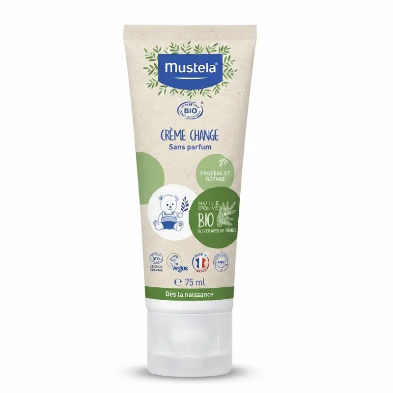 Mustela Bio Crème de change 75ml soin protecteur et apaisant pour les rougeurs du siège de bébé