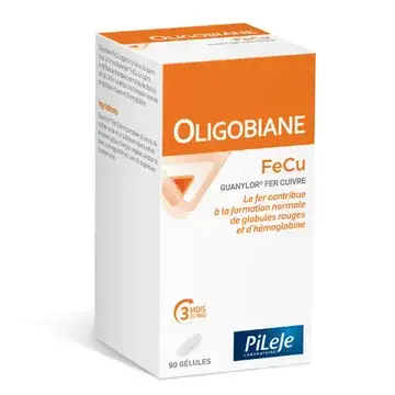 PiLeJe Oligobiane FeCu 30 gélules complément fer et cuivre anti fatigue