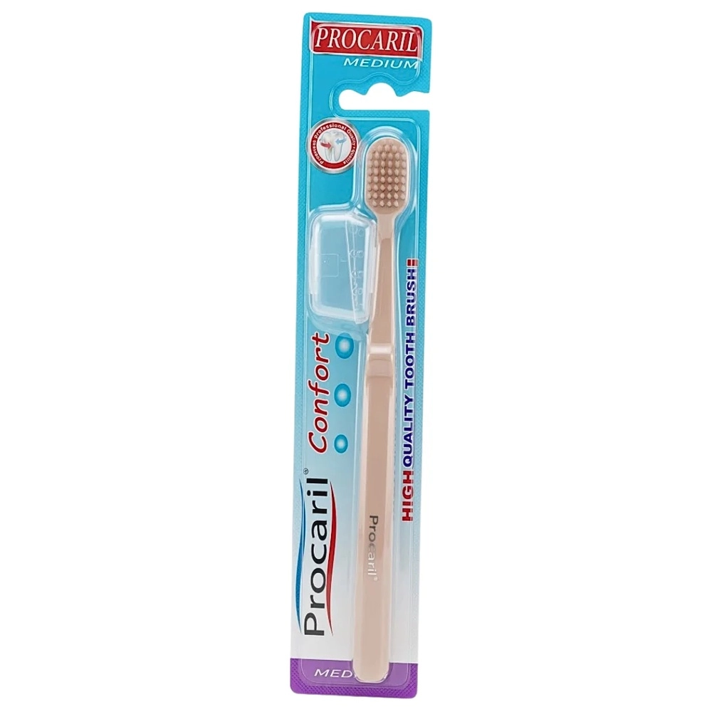 Procaril Brosse à Dents Confort Medium brosse ergonomique à brins moyens pour l'hygiène dentaire quotidienne