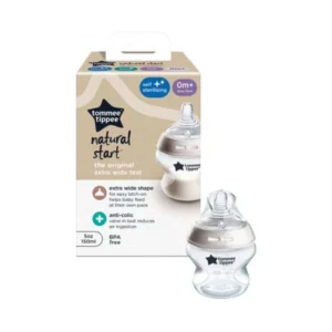 Biberon Tommee Tippee Natural Start 0 mois+ débit lent 150 ml anti-colique.