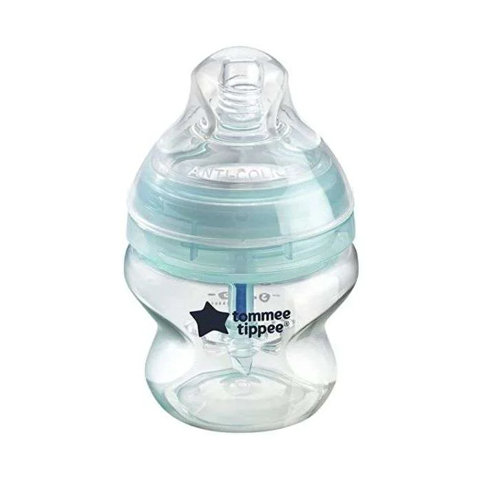 Biberon anti-colique Tommee Tippee 150 ml débit lent avec tube thermosensible pour nouveau-né.