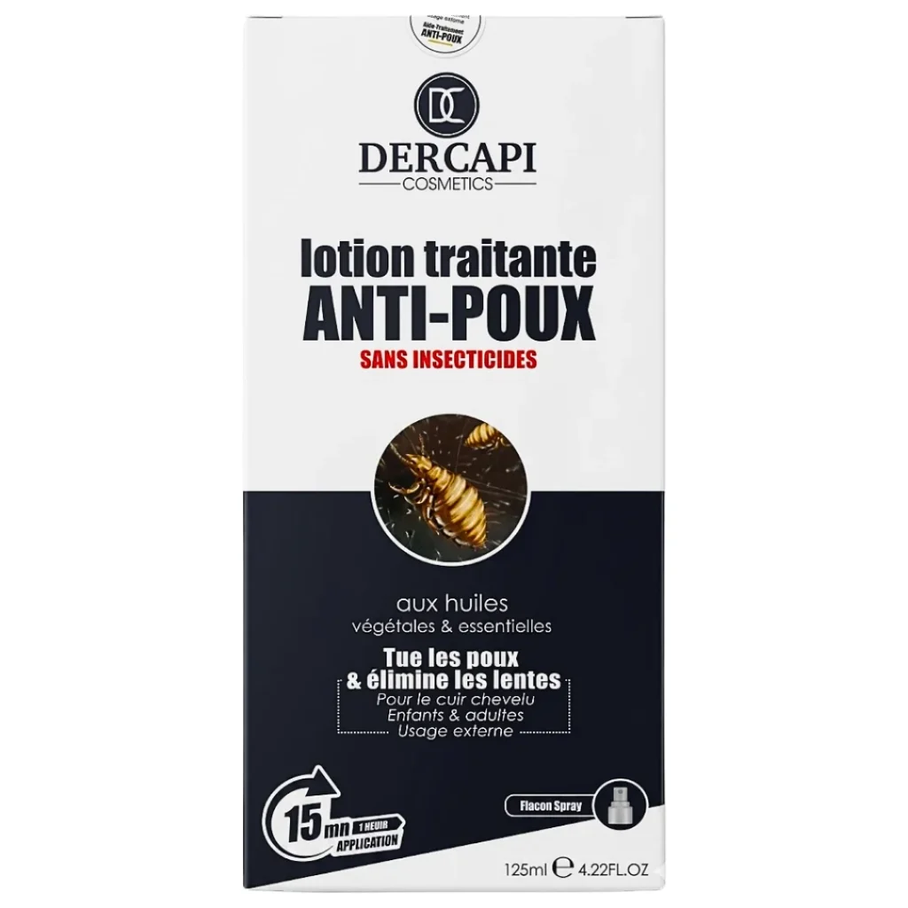 Dercapi Lotion Spray Traitement Anti-Poux 125 ml solution rapide et efficace contre les poux et les lentes