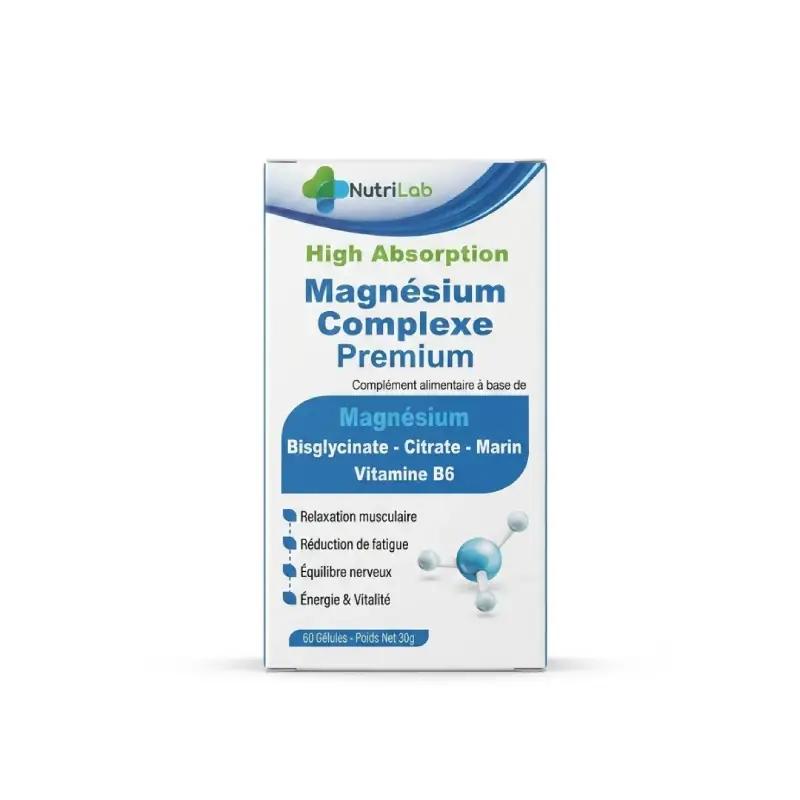 Nutrilab Magnésium Complexe Premium 60 gélules complément alimentaire anti-stress et fatigue