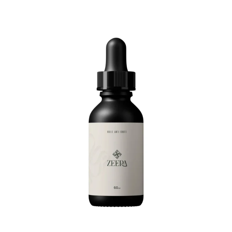 Zeera Huile Capilaire Anti-Chute 60ml soin naturel fortifiant pour stimuler la repousse et freiner la chute des cheveux