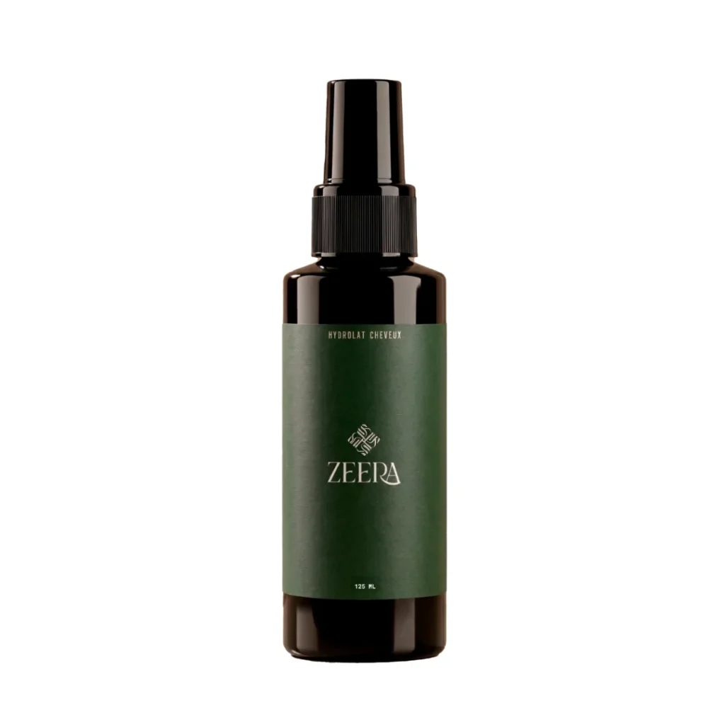 Zeera Hydrolat Cheveux 125ml lotion capillaire naturelle et rafraîchissante pour le soin du cuir chevelu