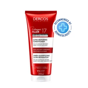 DERCOS Après-Shampooing Ultra-Réparateur Collagen 17 Filler 200ML soin démêlant et réparateur anti-casse pour cheveux fragilisés