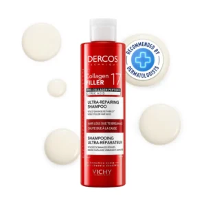 DERCOS Shampooing Ultra-Réparateur Collagen 17 Filler 200ML soin capillaire anti-casse aux peptides pro-collagène