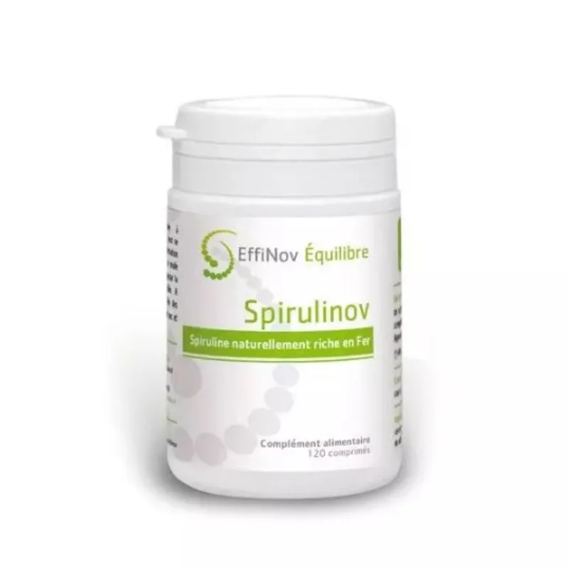 Effinov Spirulinov 120 comprimés complément alimentaire naturel à base de spiruline pour l'énergie et l'immunité