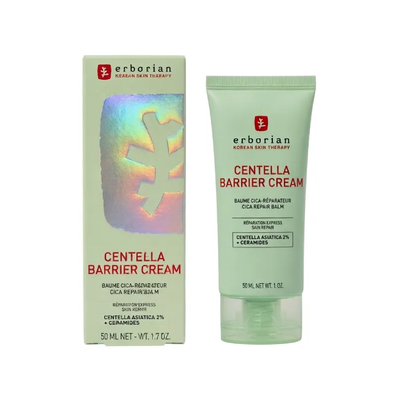 Erborian Centella Barrier Cream 50 ml tube de crème visage réparatrice et apaisante à la Centella Asiatica
