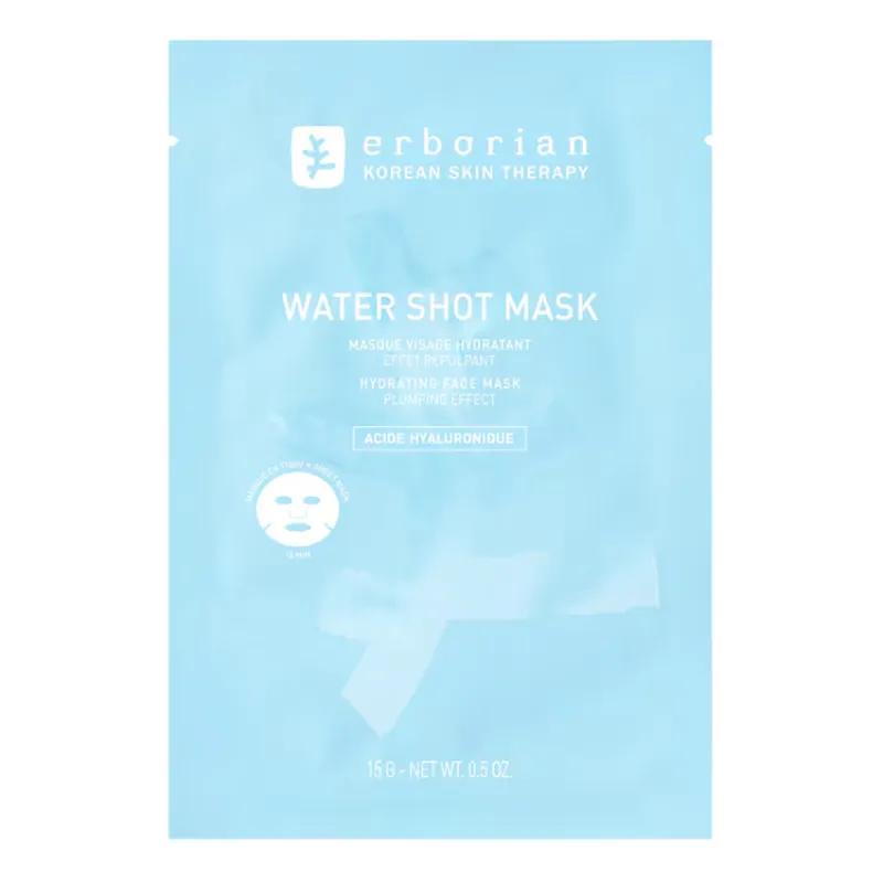 Erborian Water Shot Mask Masque Visage Hydratant 15g sachet de masque en tissu désaltérant et repulpant