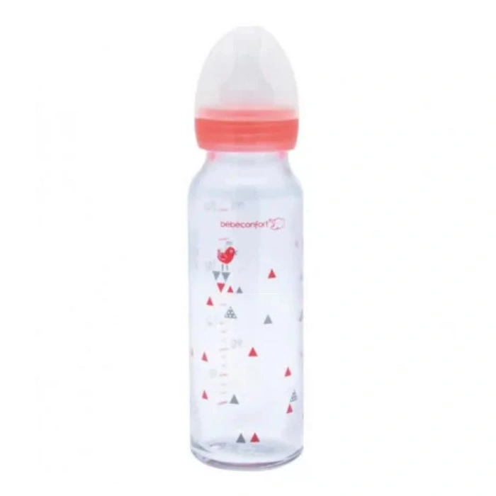 Bébé Confort Biberon Droit Verre Sport 240ml en verre avec tétine débit variable.