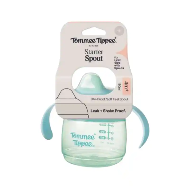 Tommee Tippee Gobelet Débutant 4M+ 150ml à bec souple et anses amovibles pour bébé.