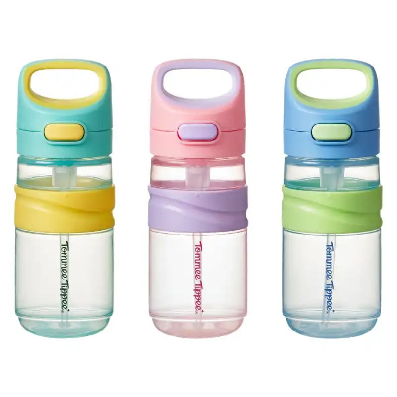 Tommee Tippee Gourde Paille 18M+ 500ml anti-fuite avec bouton-poussoir et protection Bacshield.