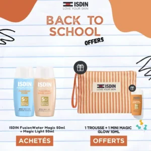ISDIN Fusion Water Magic Invisible 50ml + Magic Light 50ml = 1 Trousse + Mini Magic Glow 10ml Offerts