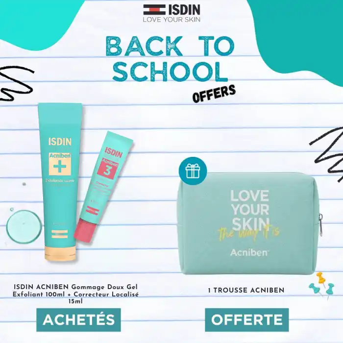 ISDIN ACNIBEN Gommage Doux Gel Exfoliant 100ml + Correcteur Localisé 15ml