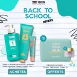 ISDIN ACNIBEN Gel Nettoyant 400ml + Masque 75ml + Correcteur 15ml avec trousses offertes.