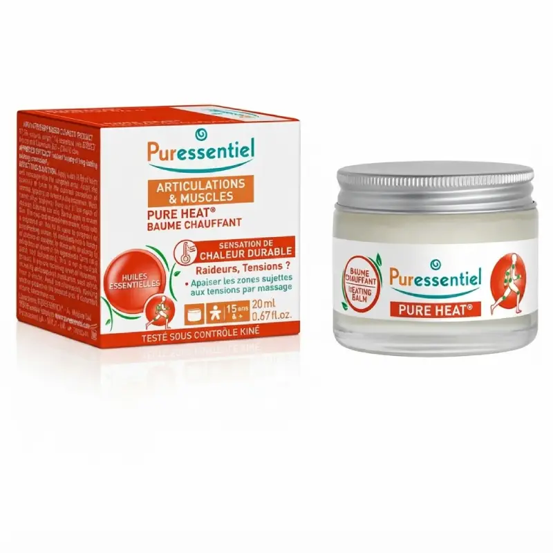 Puressentiel Articulations & Muscles Pure Heat Baume Chauffant 20ml soin naturel décontracturant et chauffant pour les muscles