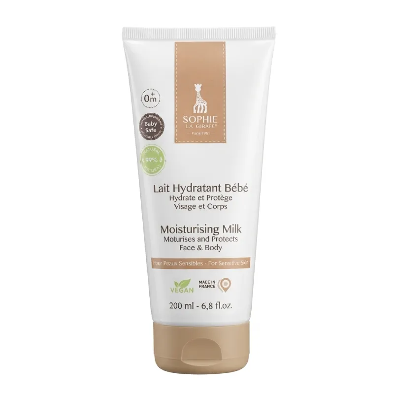 Sophie la Girafe Lait Hydratant Bébé 200ml soin nourrissant et apaisant bio dès la naissance 0 mois
