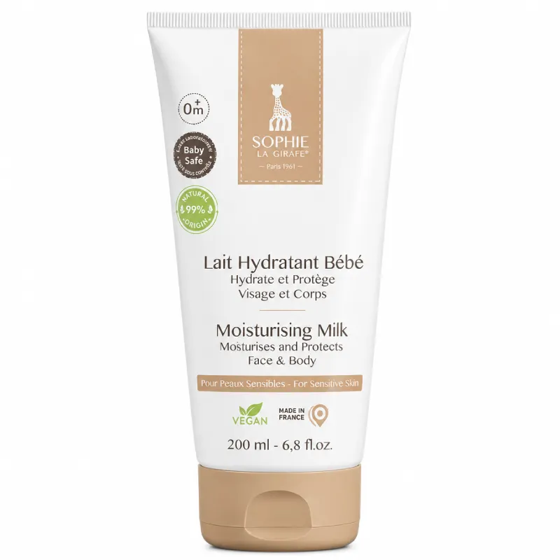 Sophie la Girafe Lait Hydratant Bébé 200ml soin nourrissant et apaisant bio dès la naissance 0 mois