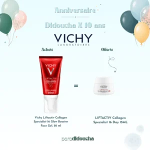 VICHY Liftactiv Collagen Specialist 16 Glow Boosting Gel, Gel Eclat | 50ml + LIFTACTIV Collagen Specialist 16 Day 15ML offert – Image 1