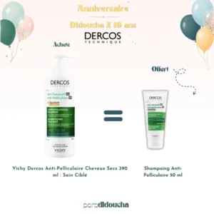 Vichy Dercos Anti-Pelliculaire Cheveux Secs 390 ml : Soin Ciblé + Shampoing Anti-Pelliculaire 50 ml – Image 1
