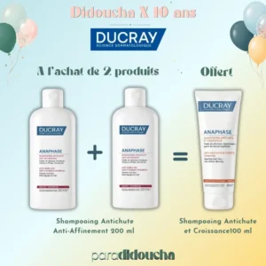 Ducray Anaphase coffret 2 shampooings antichute anti-affinement 200 ml et shampooing croissance 100 ml offert en Parapharmacie