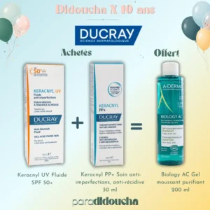 Ducray Keracnyl Pack Anti-Imperfections + Solaire | A-Derma Offert – Image 1