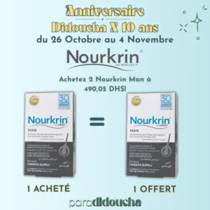 Nourkrin Man Anti-Chute Cheveux (60 Comprimés) : 1 Acheté = 1 Offert – Image 1