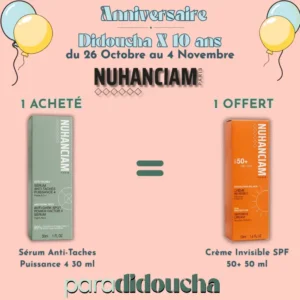 Nuhanciam Sérum Anti-Taches Puissance 4+ Crème SPF 50+ 50ml Offerte – Image 1
