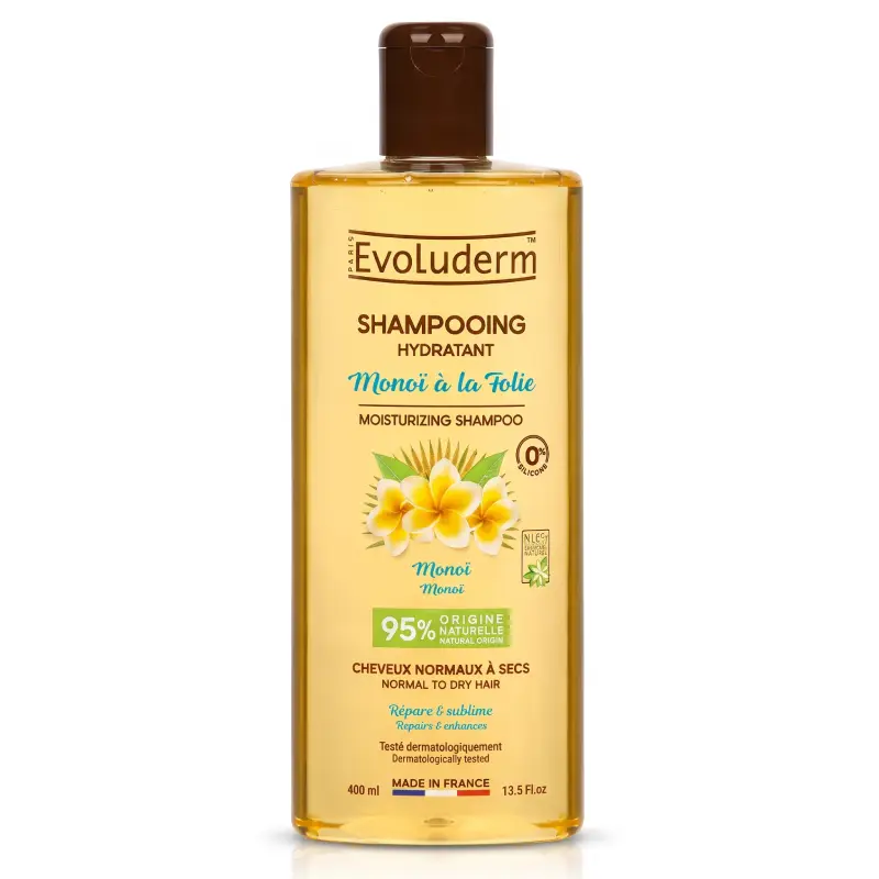 Evoluderm Shampooing Monoï à la Folie 400 ml soin hydratant cheveux normaux à secs en Parapharmacie