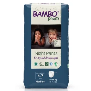 Bambo Dreamy Night Pants Medium 4-7 ans 15-35 kg paquet de 10 culottes de nuit absorbantes écologiques