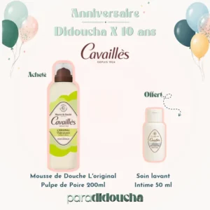 Cavaillès Mousse de Douche L'original Pulpe de Poire 200ml + Soin lavant Intime 50 ml Offert – Image 1