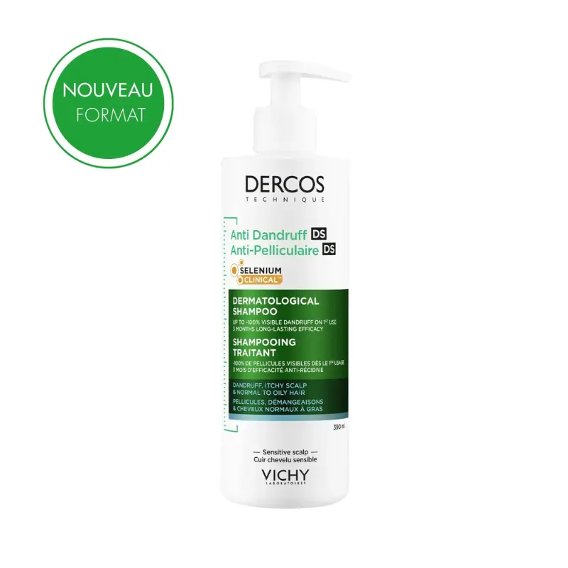 Vichy Dercos Anti-Pelliculaire Shampooing Cheveux Normaux Gras 390ml