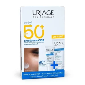 Uriage Coffret Bariéderm-Cica Crème SPF50+ 40 ml + Gel Nettoyant 200 ml coffret soin réparateur apaisant et protection solaire